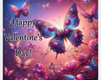 Carte numérique - Joyeuse Saint Valentin - Papillon - Saint Valentin, Saint Valentin