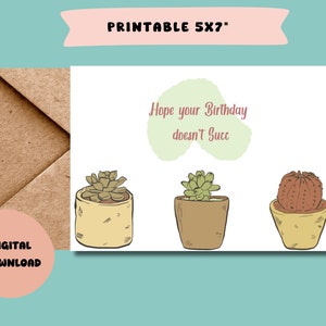 Hope your Birthday doesn&#39;t Succ/Birthday Card/Printable Download Digital Card