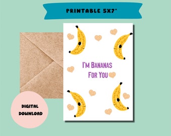 Fruity Love Card|Instant Download|Printable 5x7 Greeting Card|Card for Sweetie|Love Card|Printable Envelope