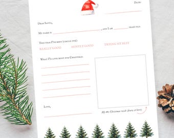 Lettera di Babbo Natale modificabile / Lettera di Natale per bambini / PDF stampabile per le vacanze, download immediato