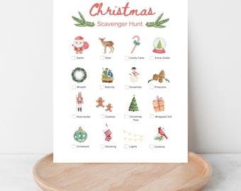 Caccia al tesoro di Natale stampabile I Gioco per bambini modificabile per le vacanze I Download immediato in PDF