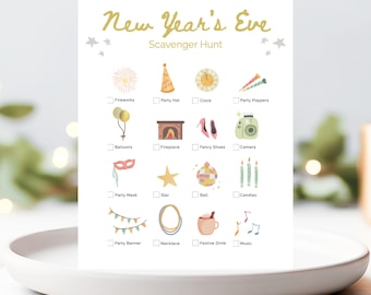 Caccia al tesoro di Capodanno stampabile I PDF modificabile e scaricabile all'istante