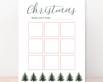 Lista dei desideri di Natale personalizzabile per bambini I Modello PDF e Canva