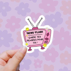 Sticker Groovy "Écran de Télé" – Vintage & Rétro - Autocollant Résistant waterproof pour ordinateur, carnet, valise, téléphone, tablette…