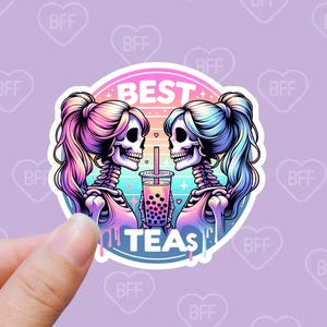 Adesivi Best Tea - BFF Friendship, Best Friends - Adesivi resistenti e impermeabili per computer, notebook, valigia, telefono, tablet...