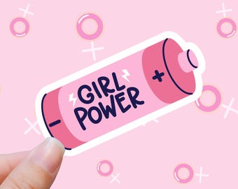 Girl Power Sticker – Feminine Energy & Empowerment - Durable waterproof sticker for computer, notebook, suitcase, phone, tablet…