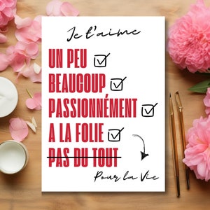 Valentine's Day Card, Cute Card, Valentine's Day Gift, Original Gift, Love Card, Lovers Card, I Love You Card. A Little, A Lot...