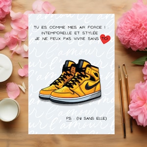 Valentine's Day card, Air force one card, Valentine's Day sneakers card, Valentine's Day humor card, Love card, Valentine's Day card, sneakers.