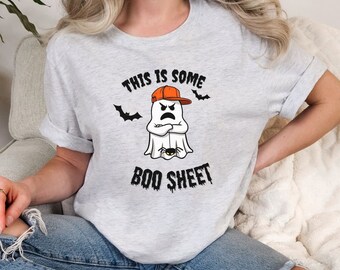 ハロウィンおもしろゴーストTシャツ、ハロウィン言葉遊びしゃれシャツ、ハロウィンユーモアTシャツ、ハロウィンギフト、シートゴーストグラフィックTシャツ、彼女/彼へのギフト