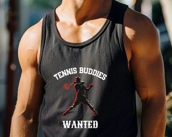 Tennis Freunde gesucht Shirt, Tennis Grafik T-Shirt, Tennis-Enthusiasten T-Shirt, Tennis-Liebhaber Geschenk T, Geschenk für ihn, Tennis Freunde T-Shirt