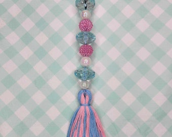 Cotton Candy Girl Purse Tassel / Backpack Zipper Pull