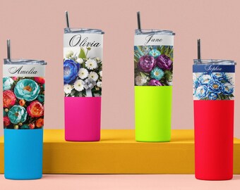 Custom Personalized Name Tumbler | Girl's Trip Tumbler | Stainless Steel Cup Straw | Bridesmaid Gift | Wedding | Mothers Day | Birthday Cup