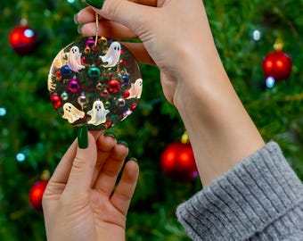 Ceramic Ornament, Cute Ghost Tree Ornaments - Creepmas Tree