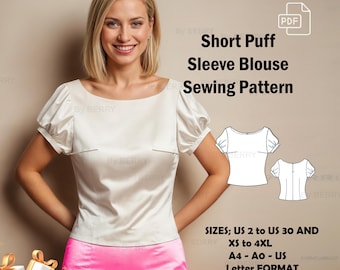 Patron de couture pour chemisier à manches bouffantes Milkmaid | Dessus Cottagecore (Patron PDF)