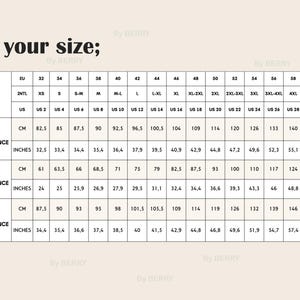 Puede incluir: Tabla de tallas para ropa con medidas en pulgadas y cent&iacute;metros. La tabla incluye medidas de contorno de pecho, cintura y cadera para las tallas XS a 4XL.