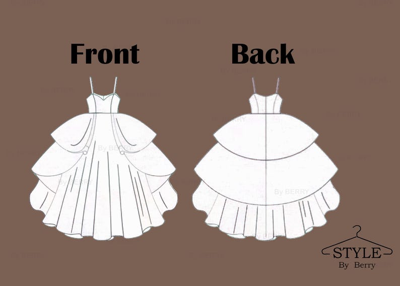 Princess Dress Sewing Pattern, Wedding Dress PDF Sewing Pattern, Bride