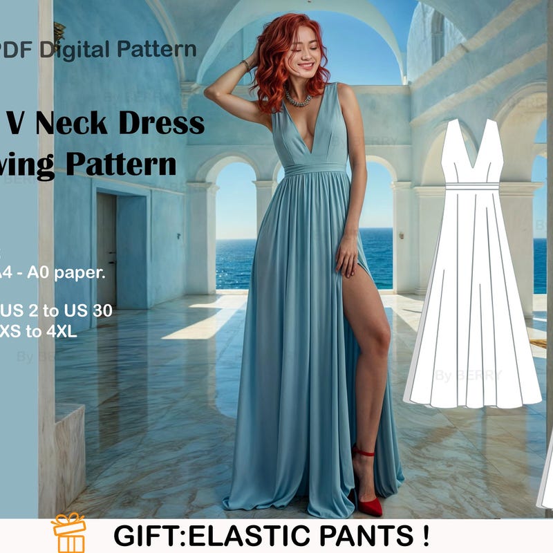 Patterns Chloses Simple V Neck Dress Lace - Etsy