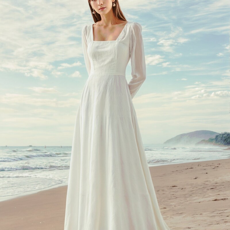Square Neckline Wedding Dress - Etsy