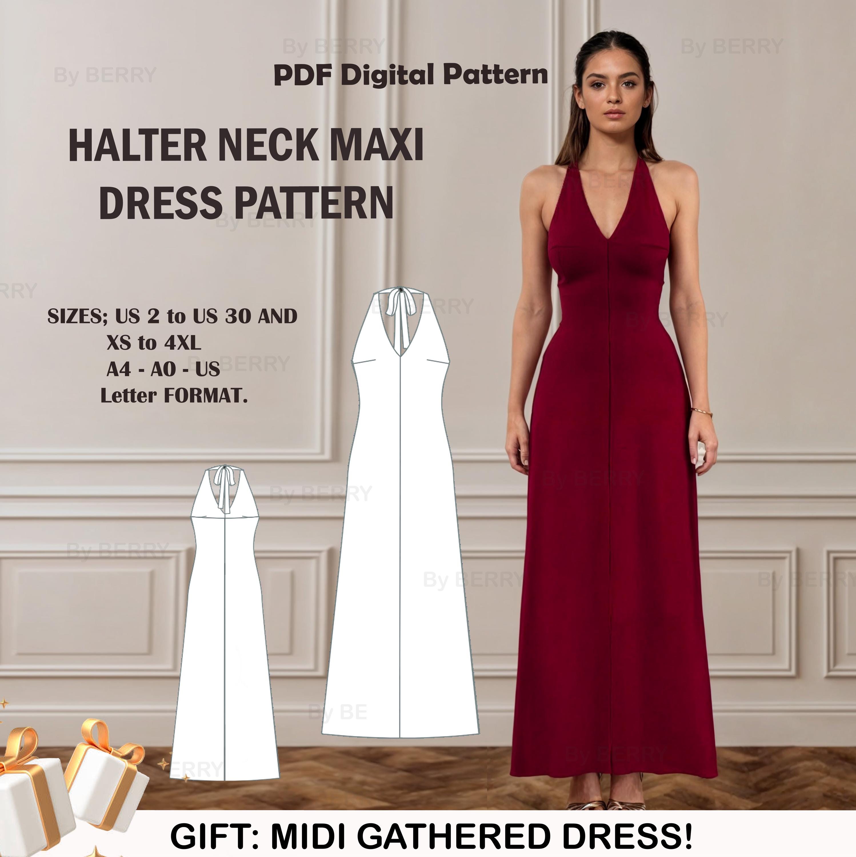 fitted lace wedding dress Maxi V-Neck Dress Sewing Pattern Instant Download PDF Pattern – Rosys  Patterns