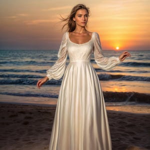 Bridal Gown Sewing Pattern: Scoop Neck Fairy Dress (US Sizes 2-30) (PDF Pattern)