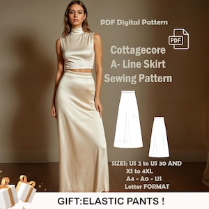 Cottagecore A-Line Maxi Skirt Sewing Pattern (PDF Pattern)