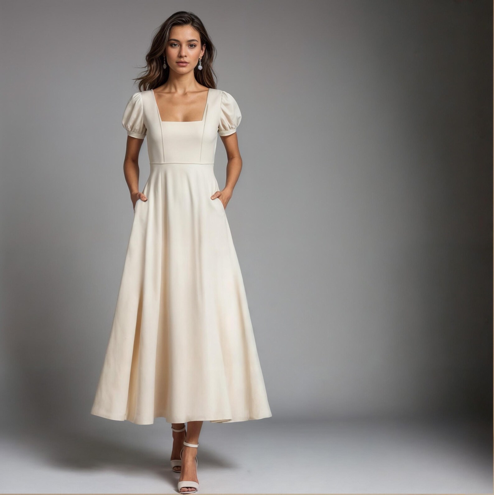 Square Neck Dress Sewing Pattern: Cottagecore Renaissance Style (PDF ...