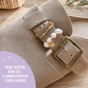 Birkenstock Bosten Charms Set I Anhänger für Clogs aus echten Süßwasserperlen Schuh I Charms mit Süßwasserperlen I Schuhschmuck