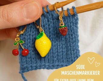 Fruit Stitch Marker Set, Lemons, Cherries & Strawberries – Knitting Accessories | Gift for Knitters | Handmade