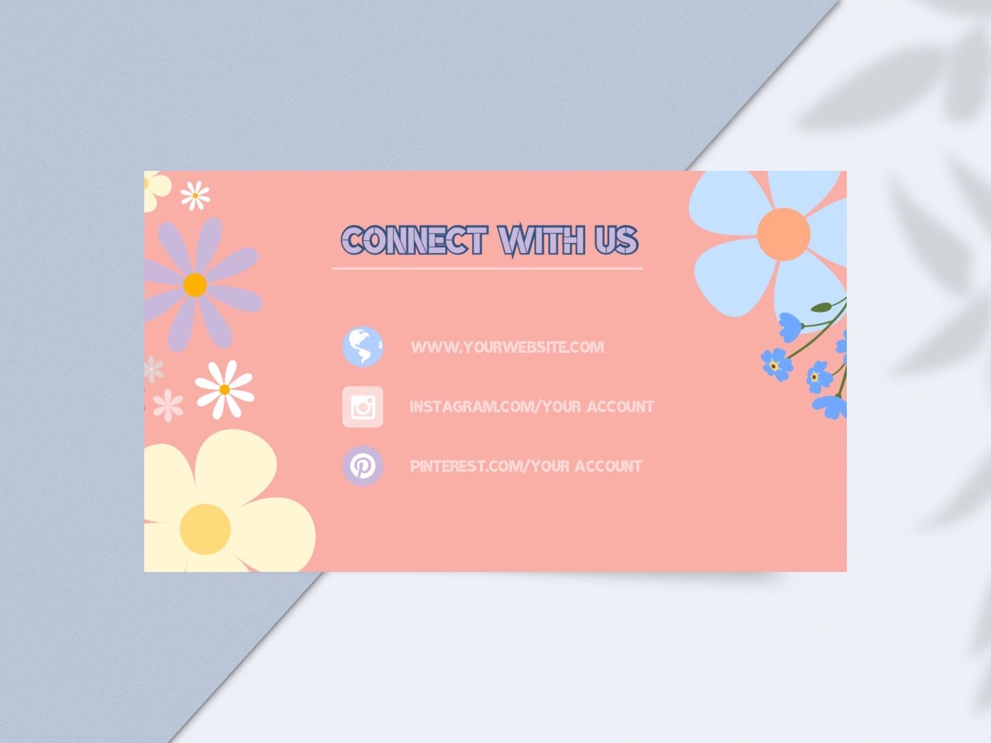 Editable Floral Thank You Card Template for Small Businesses|canva ...