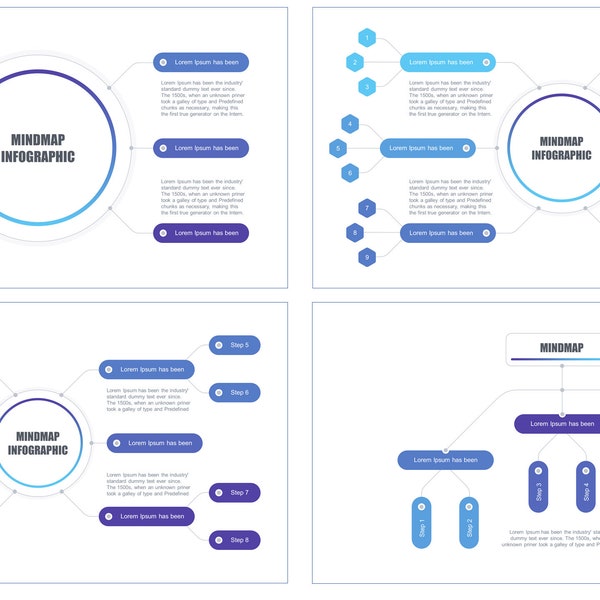 Simple, Clean and Modern Blue MindMap PowerPoint Presentation Template