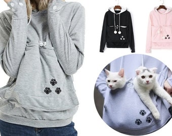 Huisdierzakje Kat Hond Kitten Hoodie Sweatshirt Gezellige metgezellen Casual Unisex Oversize Kangoeroezak Huisdier Carry Jumper Pullover Zomercadeau