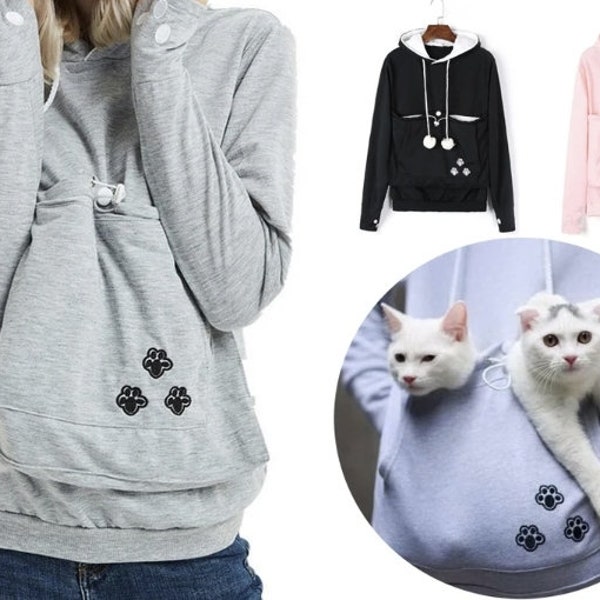 Haustier Beutel Katze Hund Kätzchen Hoodie Sweatshirt gemütliche Begleiter lässig Unisex Oversize Känguru Tasche Haustier tragen Pullover Pullover Sommer Geschenk