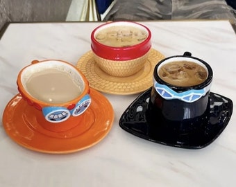 Tazza ispirata ad anime Tazza cosplay Tazza d'acqua Tazza di caffè a forma di cappello creativo di tre fratelli Accessori anime Ragazzo Uomo Regali Cappuccino Compleanno