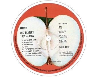 The Beatles Stereo Apple CD Vinyl Diecut Sticker