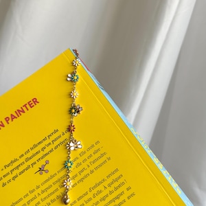 Boekmarker met bloemenmotief - Aanpasbaar in roestvrij staal en messing, handgestempeld