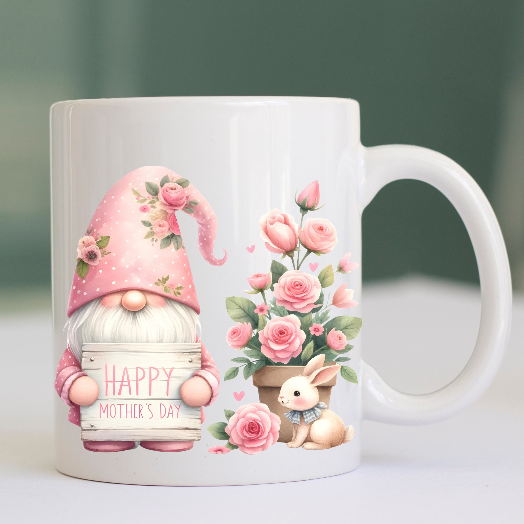 Watercolor Pink Rose Mother's Day Gnome Clipart (PNG) - Etsy