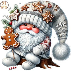 Gingerbread Cookie Gnome Clipart - 21 Festive PNGs for Christmas Magic