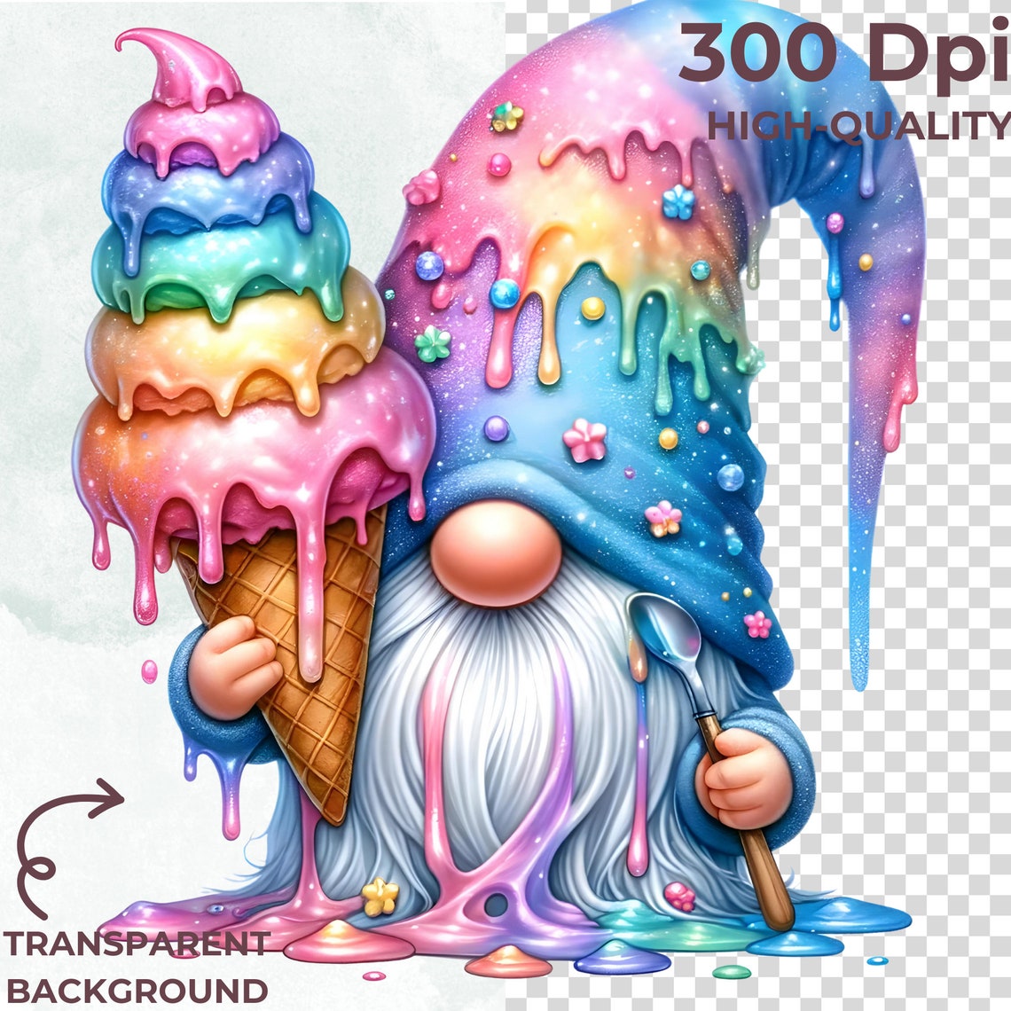 Ice Cream Gnome Watercolor 30 Png Ice Cream Truck Gnome Summer Gnomes Il 1140xN.5901080708 1mva