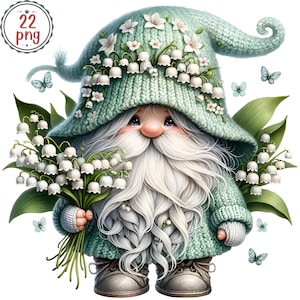 Gnome bloem verjaardag maand aquarel clipart set, geboorte maand bloem kabouter clipart, bloemen kabouter PNG, verjaardag kabouters, maandelijkse bloem clipart