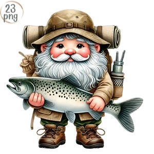 Watercolor Fishing Gnomes,Fisherman Gnome png,Camping Fishing Gnomes,Cute gnomes clipart,Clipart For Fisherman, Camping Gnomes,sublimate png