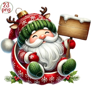 Imágenes prediseñadas de gnomos navideños / PNG de acuarela navideña (descarga digital)