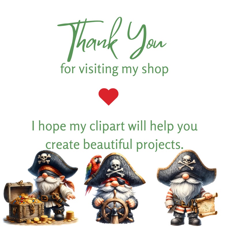 Adventurous Pirate Captain Gnome Clipart 24 Highres Watercolor Pngs