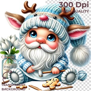 Christmas Gnome Watercolor Clipart Set - 24 PNG Digital Download ...