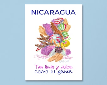 Nicaragua Travel Poster Print - Instant Digital Download Art by Felix Roiz