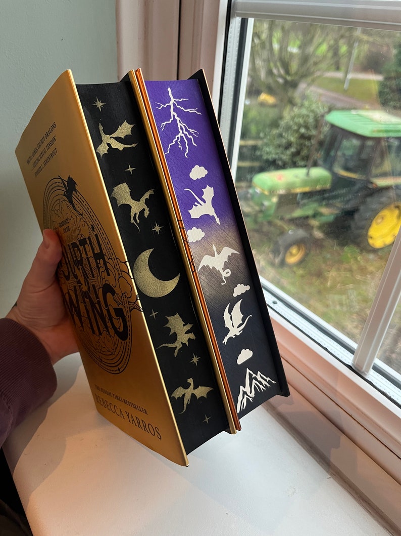 Iron Flame Fourth Wing Hardback Book Special Edition Custom Handpainted Sprayed Edges Rebecca