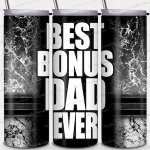 Bonus Dad Tumbler Wrap: Black & White Design (PNG Digital Download)