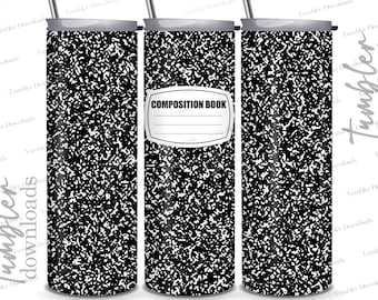 Composition Book Tumbler Wrap: School Design (PNG)