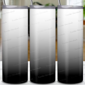 White Gray Black Ombre Tumbler White Black Ombre Tumbler Wrap PNG 20oz Skinny Tumbler Wrap Template Sublimation Design Waterslide Gradient