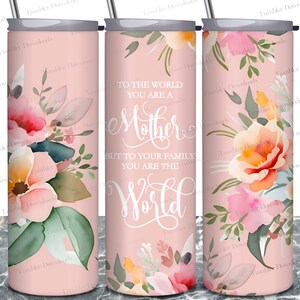Floral Mom Tumbler Wrap: Mother&#39;s Day PNG Design (Digital Download)