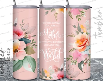 Floral Mom Tumbler Wrap: Moederdag, png-ontwerp (digitale download)